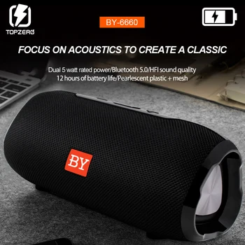 

BY Wireless 5.0 Bluetooth Speaker Soundbar Portable Speaker Subwoofer Loudspeaker 10W System TF FM Radio Music Surround Speakers