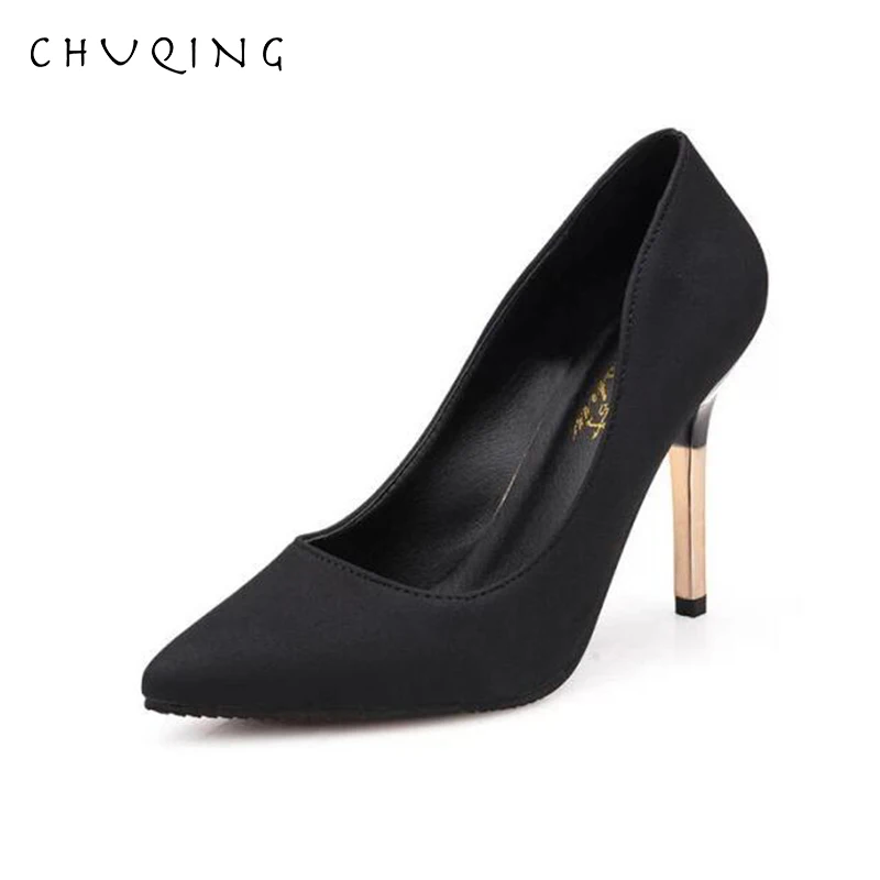 

CHUQING 2019 Autumn Women's Shoes New Fashion Sexy Shallow Mouth Women's Single Shoes Nightclub Pointed High Heels