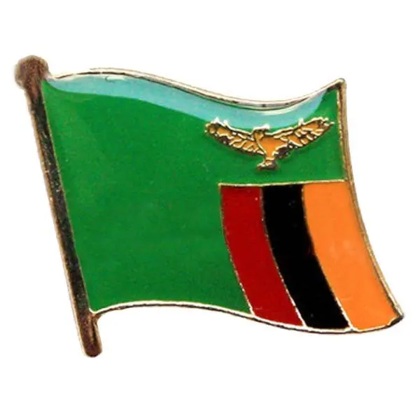 

Zambia Flag Pin Butterfly Button on The Backing Made by Iron Brass Plate Painted&Epoxy Welcome Customized MOQ300pcs fee shipping