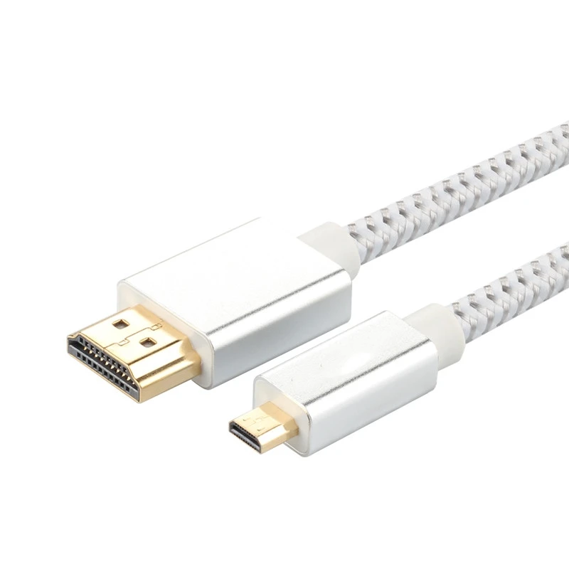 

1.2M 3D 4K Braided Version 2.0 Mirco HDMI to HDMI Cable 24K Gold Plated Connector High Speed Premium Cable Adapter Camera Table