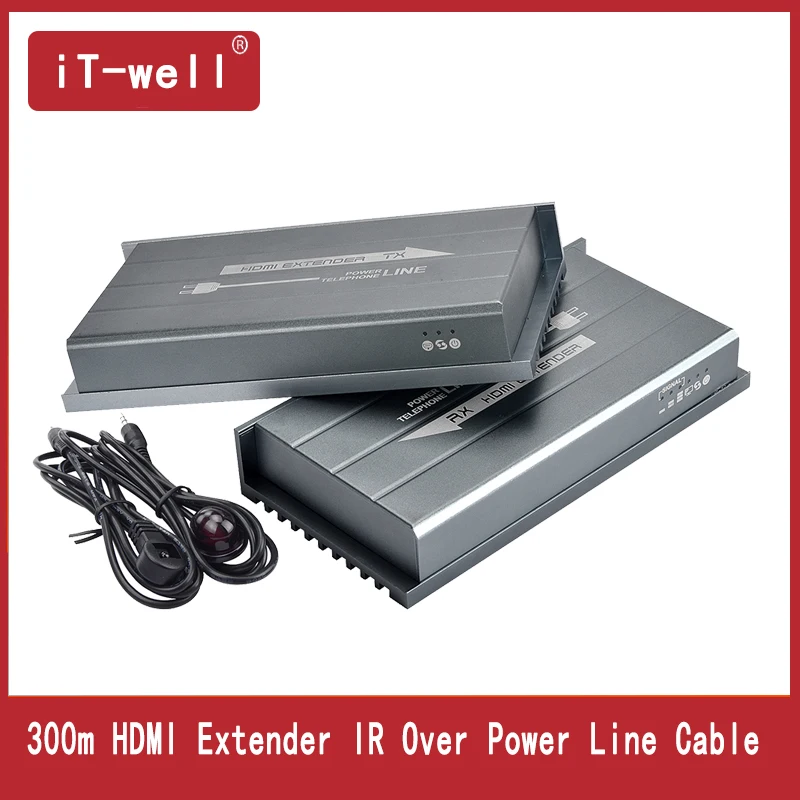 

HDMI Extender IR Over Power Line Cable Support 1080P HDMI Over Telephone Line Extender IR 200m For Home Theater 300m