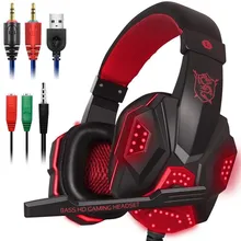 LED أضواء سماعة الألعاب ل PS4 الكمبيوتر Xbox واحد ستيريو الصوت المحيطي إلغاء الضوضاء السلكية ألعاب سماعات مع ميكروفون الأذنين(China)