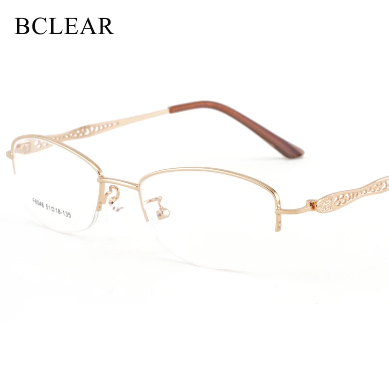 

BCLEAR Hollow Alloy Women Spectacle Frames Simple Stylish Half Rim Eyeglasses Frame Colorful Lady Fashion Beautiful Eyewear New