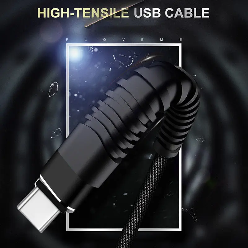

New 1m 2m 3m USB Type C Data Sync flexible Fast Charge Cable For Samsung for xiaomi for huawei