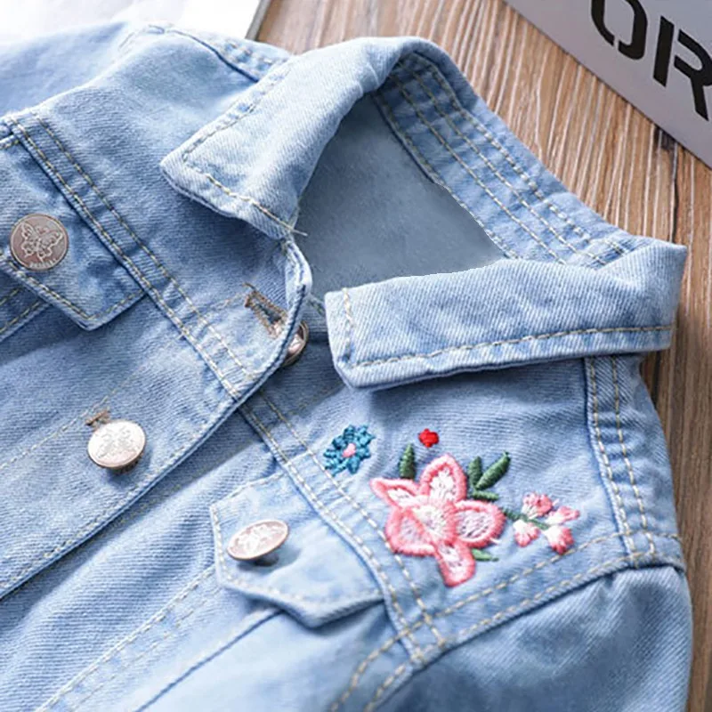 Autumn Denim Jacket Girls Outerwear Soft Jean Jackets Coats Children Clothing Baby Girls Clothes Child Girls Coats