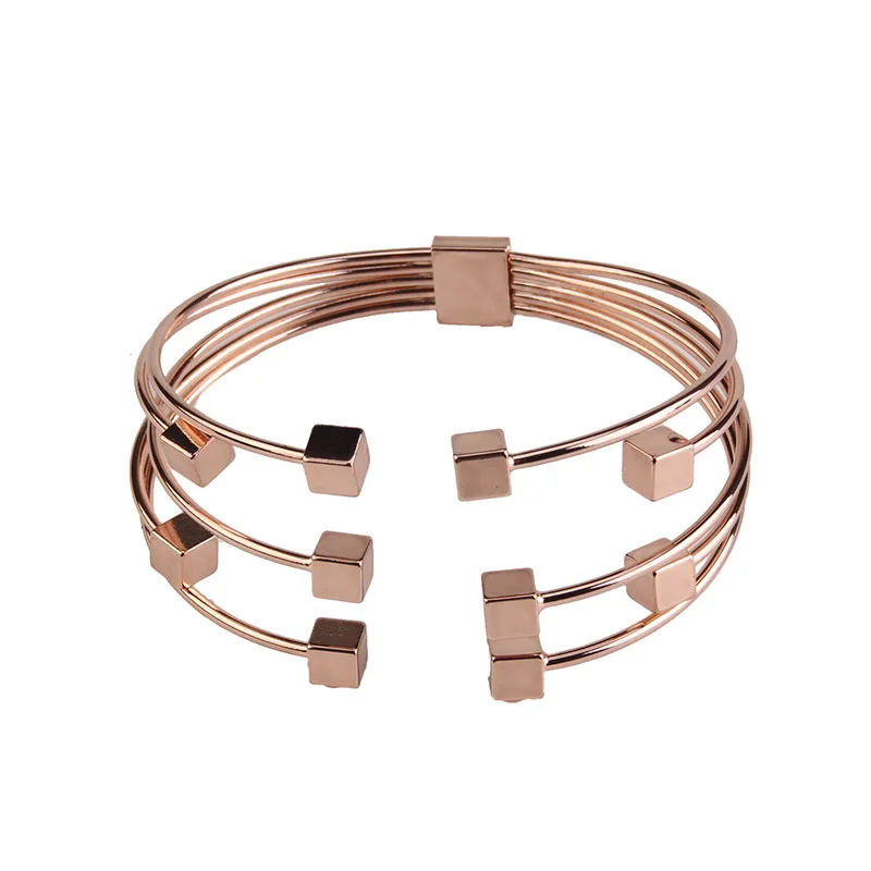 2017 Korean Fashion Multi-Layer Exaggerated Personality Open Femme Bracelet&ampBangles Version Of Simple Geometric Jewelry B0350 | Украшения