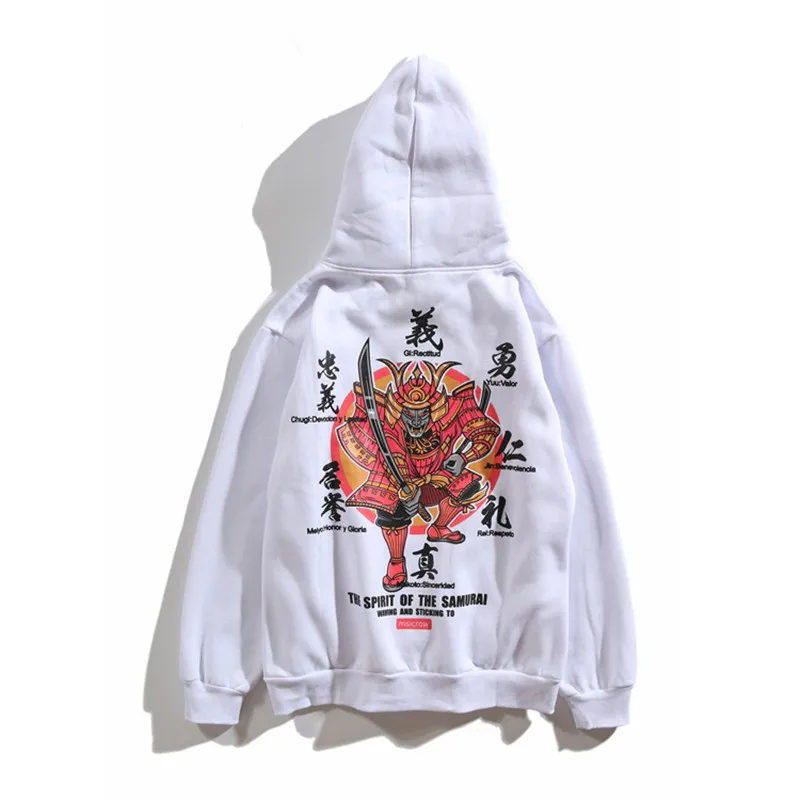 2019 New Japanese Samurai Printed Hoodies Sweatshirts Men Hip Hop Male Casual Streetwear Fashion Fleece Hooded Pullover