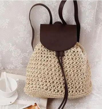 

Multi-Functional Straw Backpack Leisure Straw Bag Manual Made Grass Tote Beautiful Beach Bag Straws School Bag Backpacks