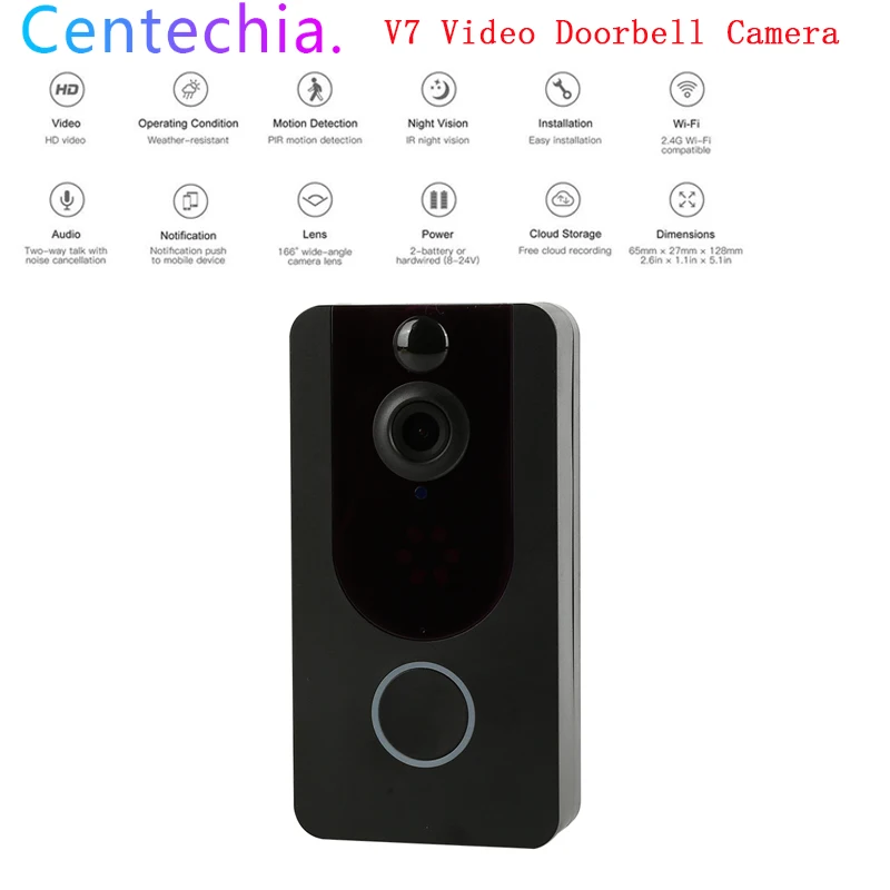 

1080P Smart WiFi Video Doorbell Camera Visual Intercom with Chime Night Vision IP Door Bell Waterproof Wireless Security Camera