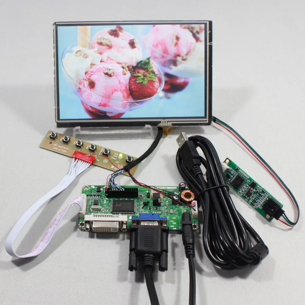 

DVI VGA LCD controller board with 7inch N070ICG LD1 1280x800 IPS lcd with touch