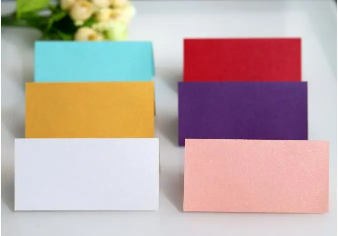 

100PCS/LOT Pure Color No Pattern Table Name Card Simple Style Place Card Guests Seats Decoration