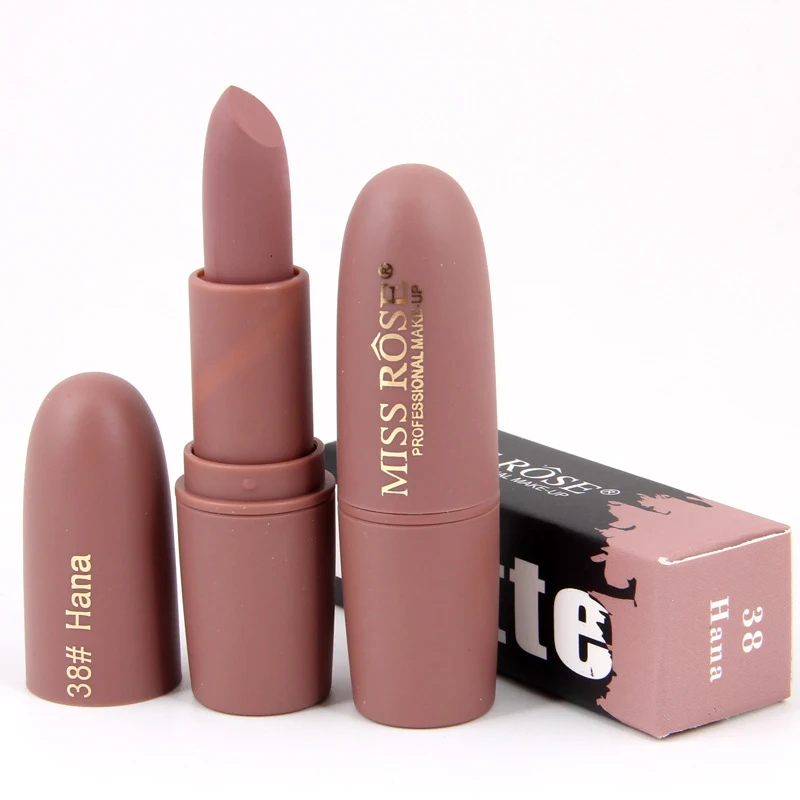 MISS ROSE Lipsticks For Women Sexy Brand Lips Color Cosmetics Waterproof Long Lasting Miss Rose Nude Lipstick Matte Makeup