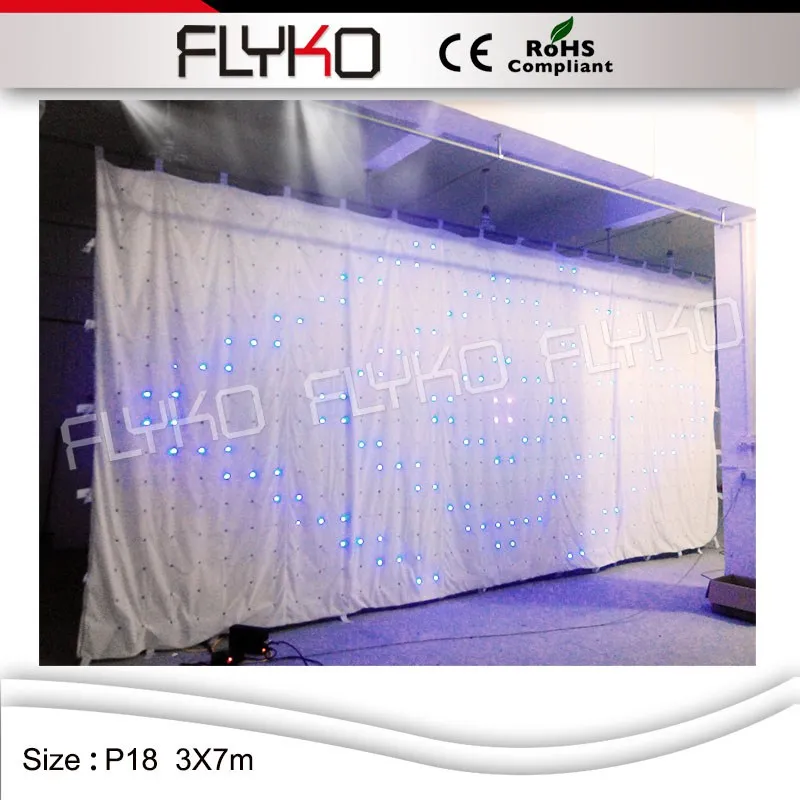 Flyko белый/черный огнеупорный бархат ткань RGB 3 в 1 светодиоды фон занавеска