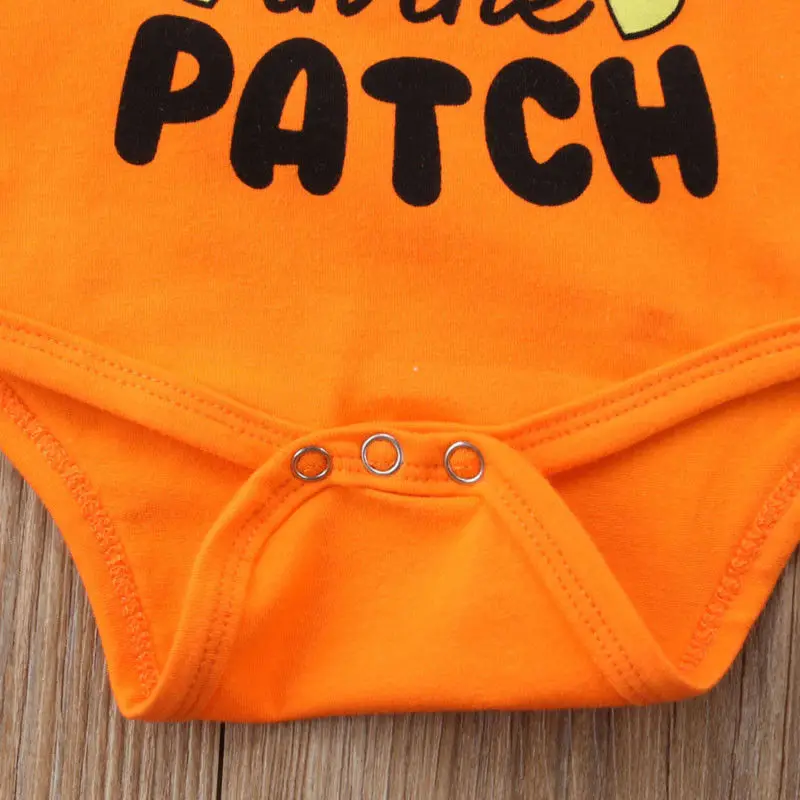 Newborn Baby Boy Girl Short Sleeve Bodysuit Halloween Pumpkin Clothes Outfit Costume Holiday Baby Clothing