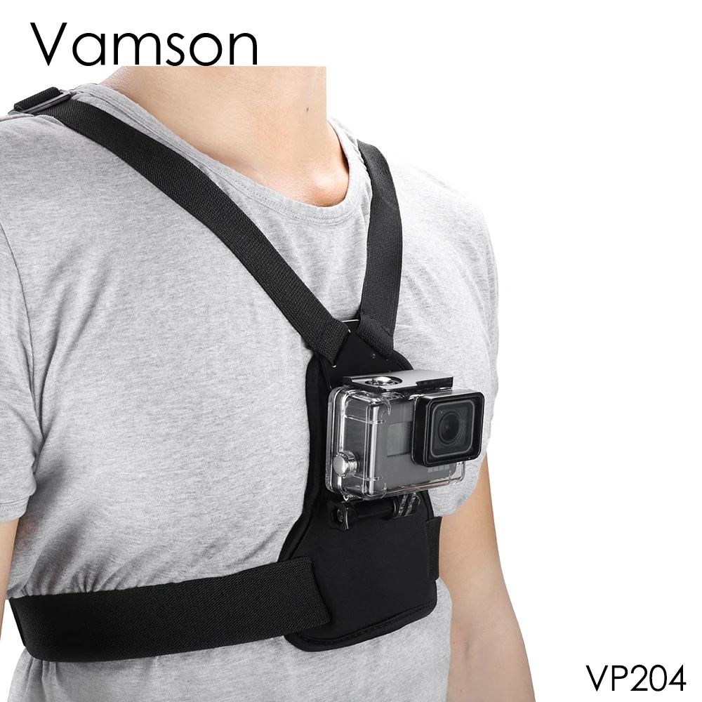 

Vamson for Gopro 7 6 5 4 Accessories Elastic Body Harness Strap Chest Strap Mount for DJI OSMO Action for xiaomi Yi Camera VP204