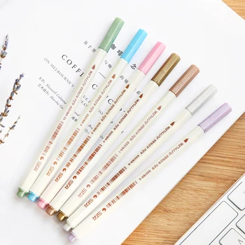 

1pcs Metallic Pearl Color Soft Brush Pen Caligraphy Pen Color Mark Pen Decorative Graffiti Album Pen Drawing Student Supplies