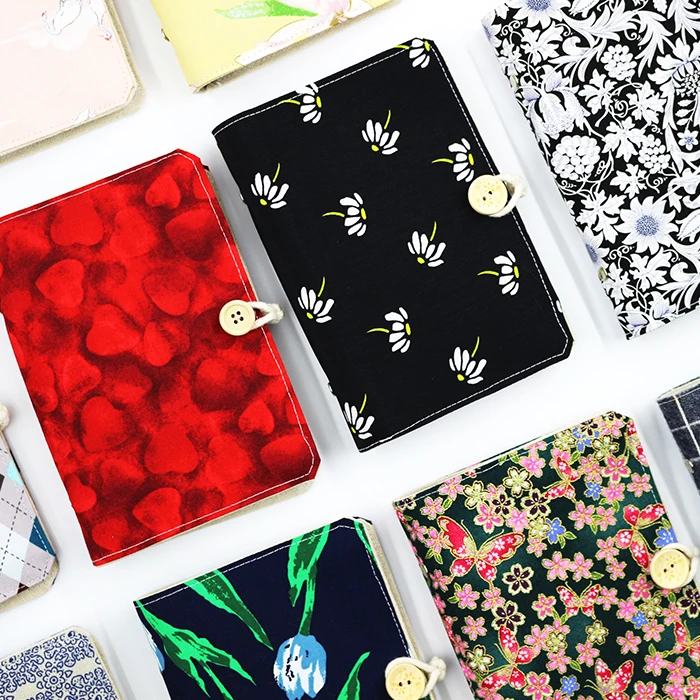 

2019 New soft cover A6 school student fabric loose-leaf binder handmade notebook stationery,cute person notebooks and journals