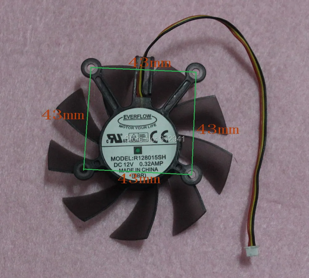EVERFLOW T128010SH 0.25A 4pin diameter 75MM hole 4MM graphics card fan