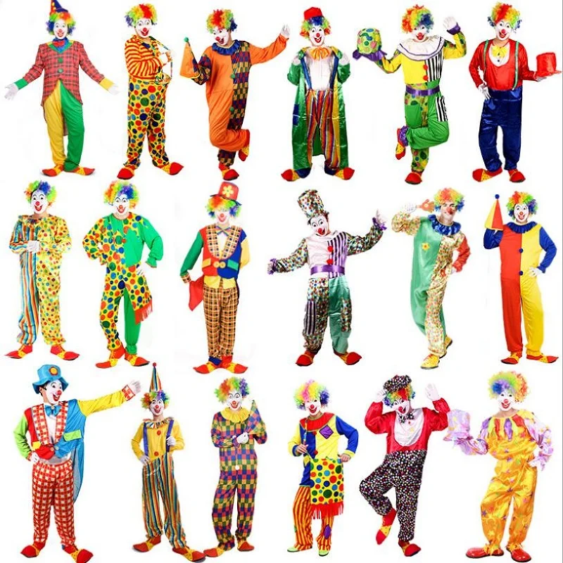 

Holiday Variety Funny Clown Cosplay Costume Suit Party Dress Joker Clown Clothes for Party Performance Show Wear