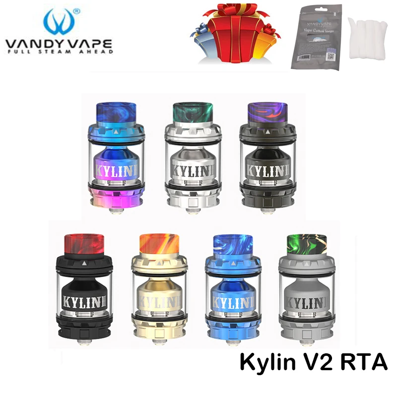 Оригинальный Vandy Vape Kylin V2 RTA 3 мл/5 мл Поддержка одной/двойной катушки обновлен от