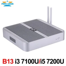 Fanless Barebone I7 I5 I3 Mini PC Windows 10 Intel Core 4K HTPC Graphics 620 300M Wifi dual antennas Free Shipping Partaker B13