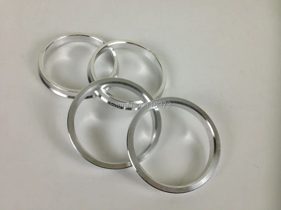4 Pcs Silver Universal Aluminum Hub Centric Ring Wheel Spacer Set Outer