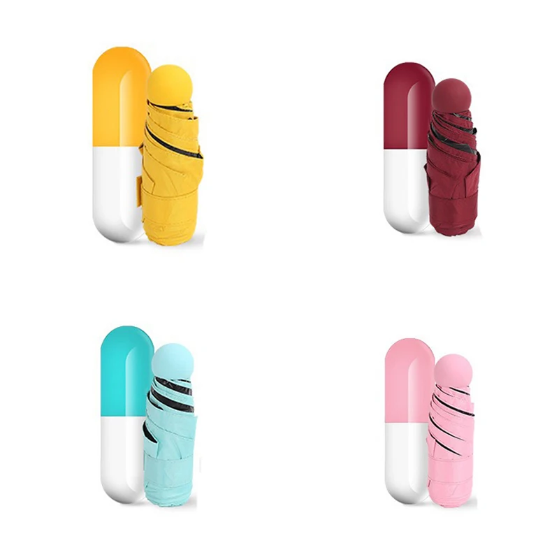 

Mini Capsule Women Umbrella Windproof Folding Umbrellas Compact Rain Children Umbrellas