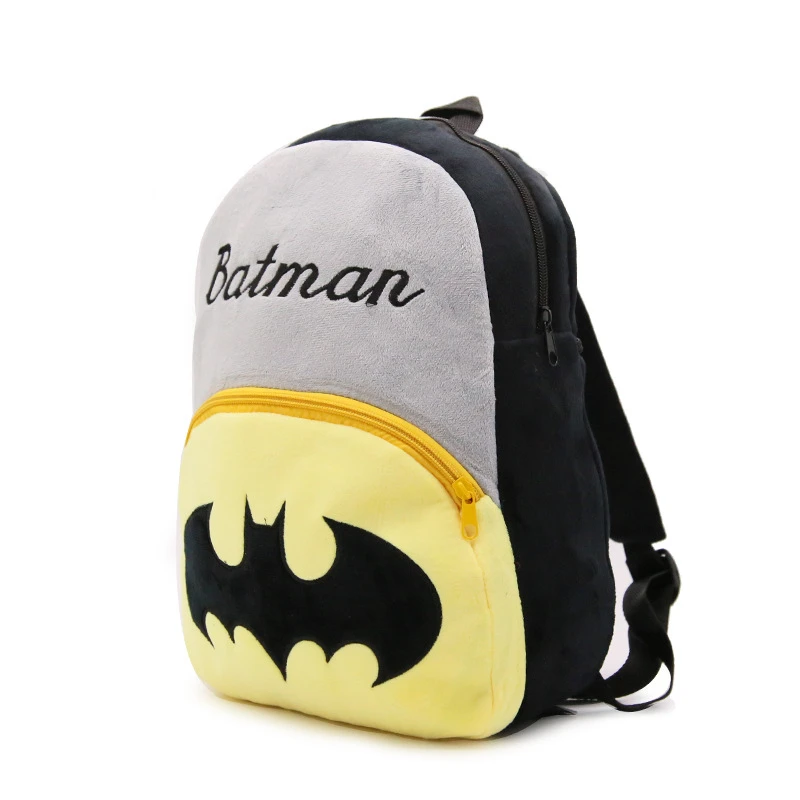 Super Hero Bat Man Pattern Baby Boys Girls Plush Backpacks 0 7Y Toddler Kindergarten School Bags