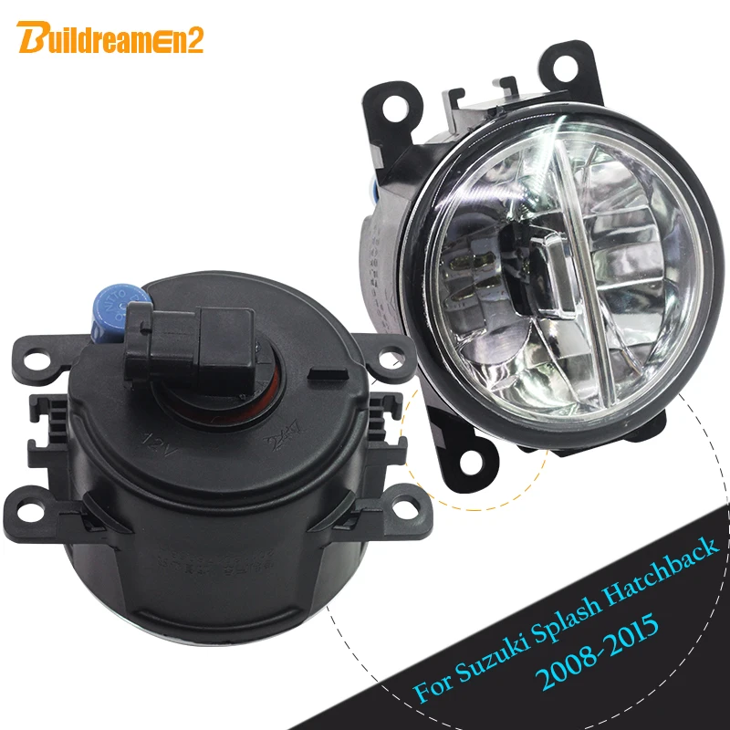 

Buildreamen2 Car Accessories LED Fog Light DRL Daytime Running Light 12V 2 Pieces For 2008-2015 Suzuki Splash Hatchback