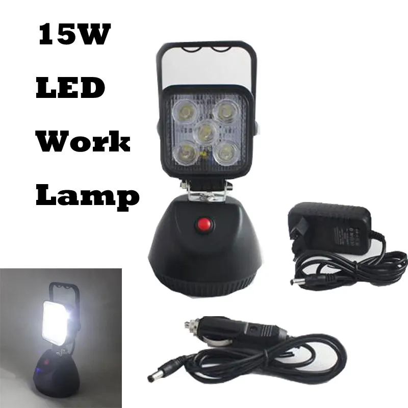 2pcs/lot Square 15W led work light portable led battery work light with