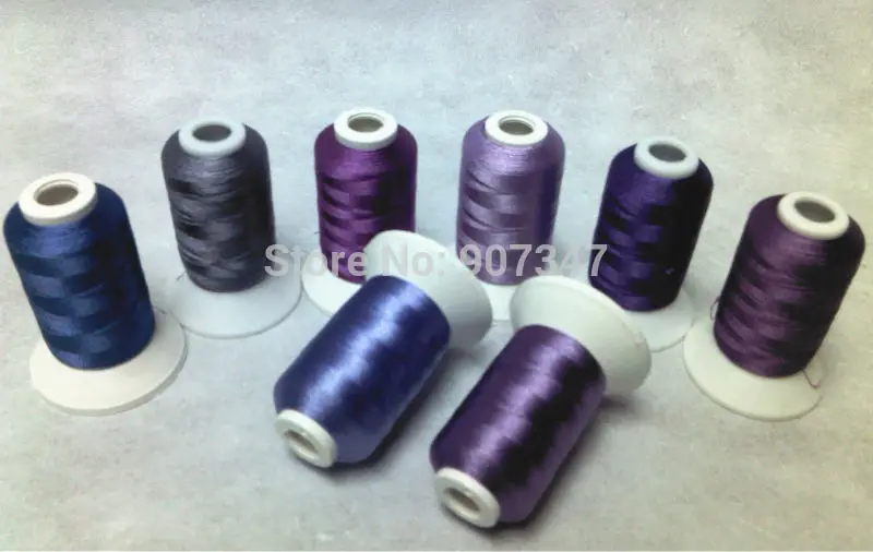 

Simthread Violet/Purple Series Polyester Computer Machine Embroidery Thread Filament 500m*8,Strong Strength,Super Sheen ,120d/2