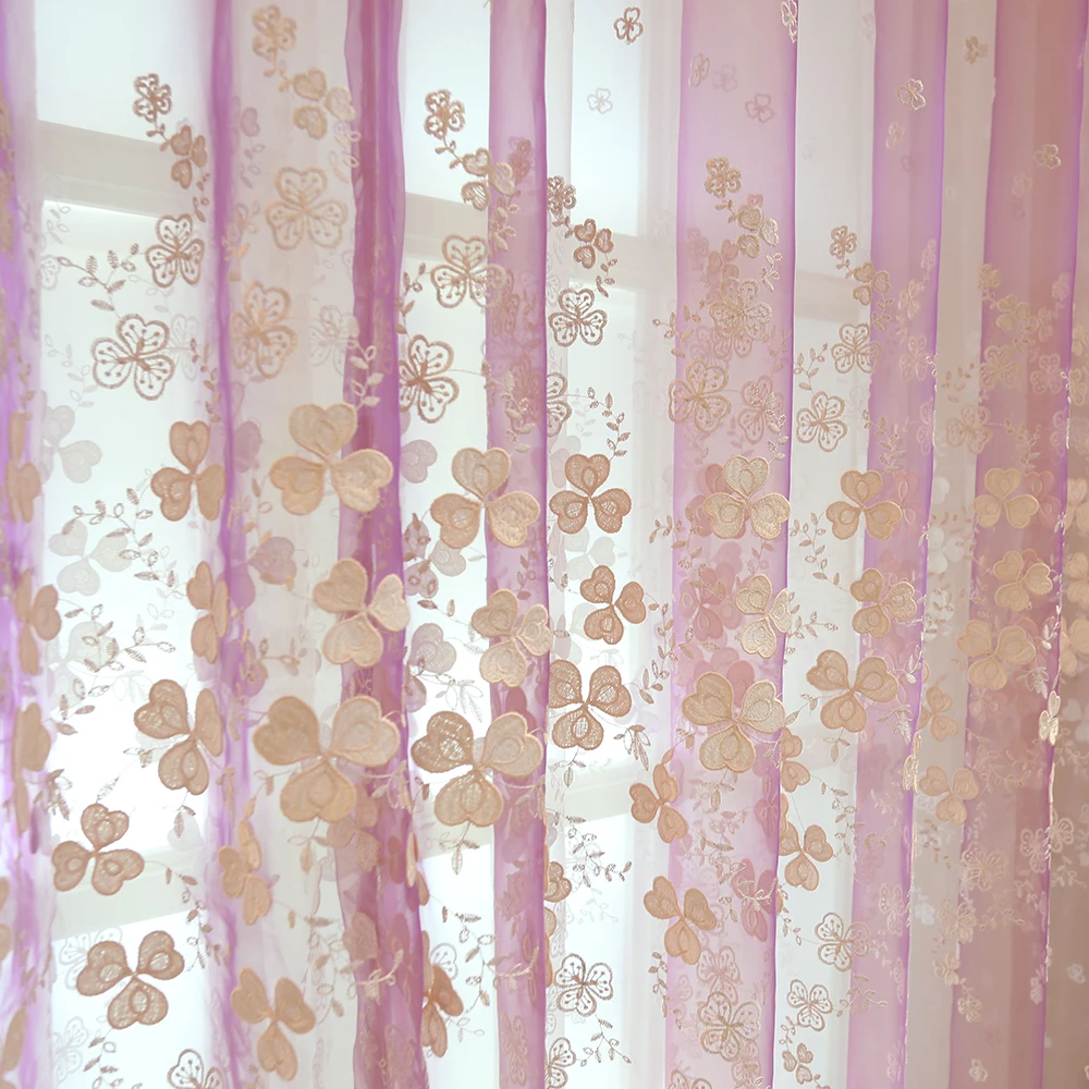 Custom embossed shade shade European living room floor window curtain