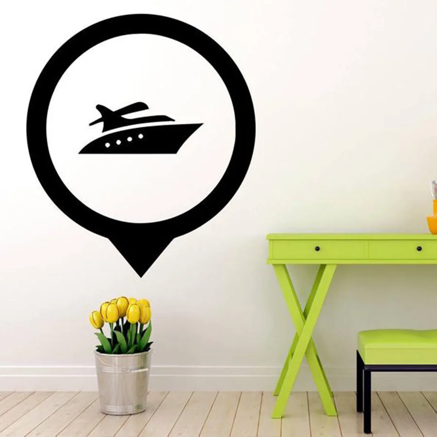 Ship Decal Boat Sticker Wall Art Maritime Vinyl Stickers Sailboat Simple Sea Bedroom Decor Adhesive Wallpapers C421 | Дом и сад