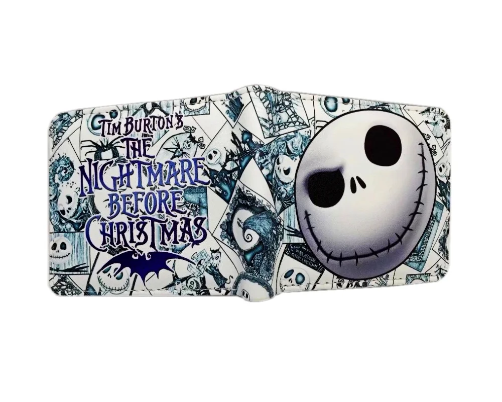 

Comics The Nightmare Before Christmas Wallet Movie Cartoon men women Wallet Short Skull Jack Wallet ID Card Holder