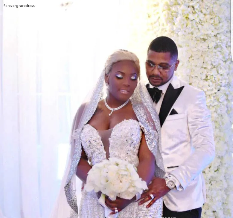 Plus Size Wedding Dresses With Beads Sequins Sweetheart Off Shoulder Ruffles African Mermaid Back Lace Up Custom Made Bridal Gowns BA9905  319 (4)