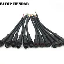 5 пар металлический винт M12 водонепроницаемый 2 3 4 5 6 8 Pin IP68 кабель медный провод штекер для светодиодный полосы мужской и женский разъем Черный