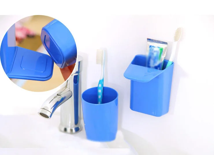 Творческий Магнитная тренер ополаскиватель чашки многофункциональный dazzle цвет магнитная повесить ванная комната пластиковая чашка для зубных щеток №