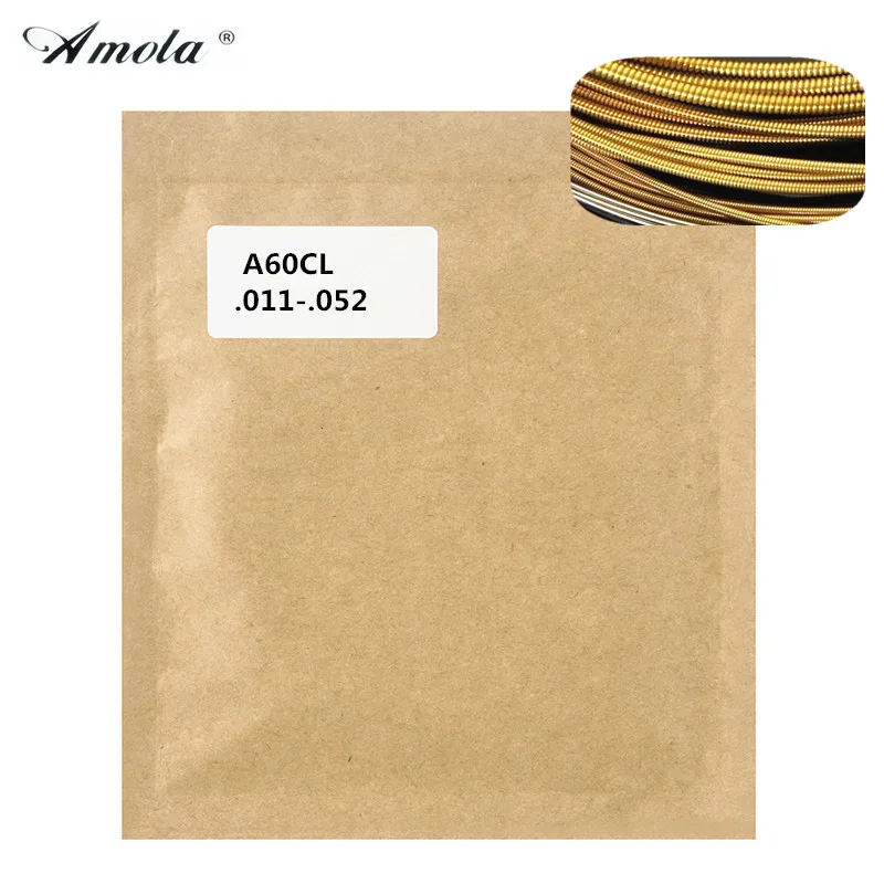 الصوتية الغيتار سلاسل الأصلي Amola A60CL الفولاذ المقاوم للصدأ الفوسفور البرونزية 1st-6th 011-052 آلات موسيقية 1 مجموعات الصوتية الغيتار سلاسل الأصلي Amola A60CL الفولاذ المقاوم للصدأ الفوسفور البرونزية 1st-6th 011-052 آلات موسيقية 1 مجموعات