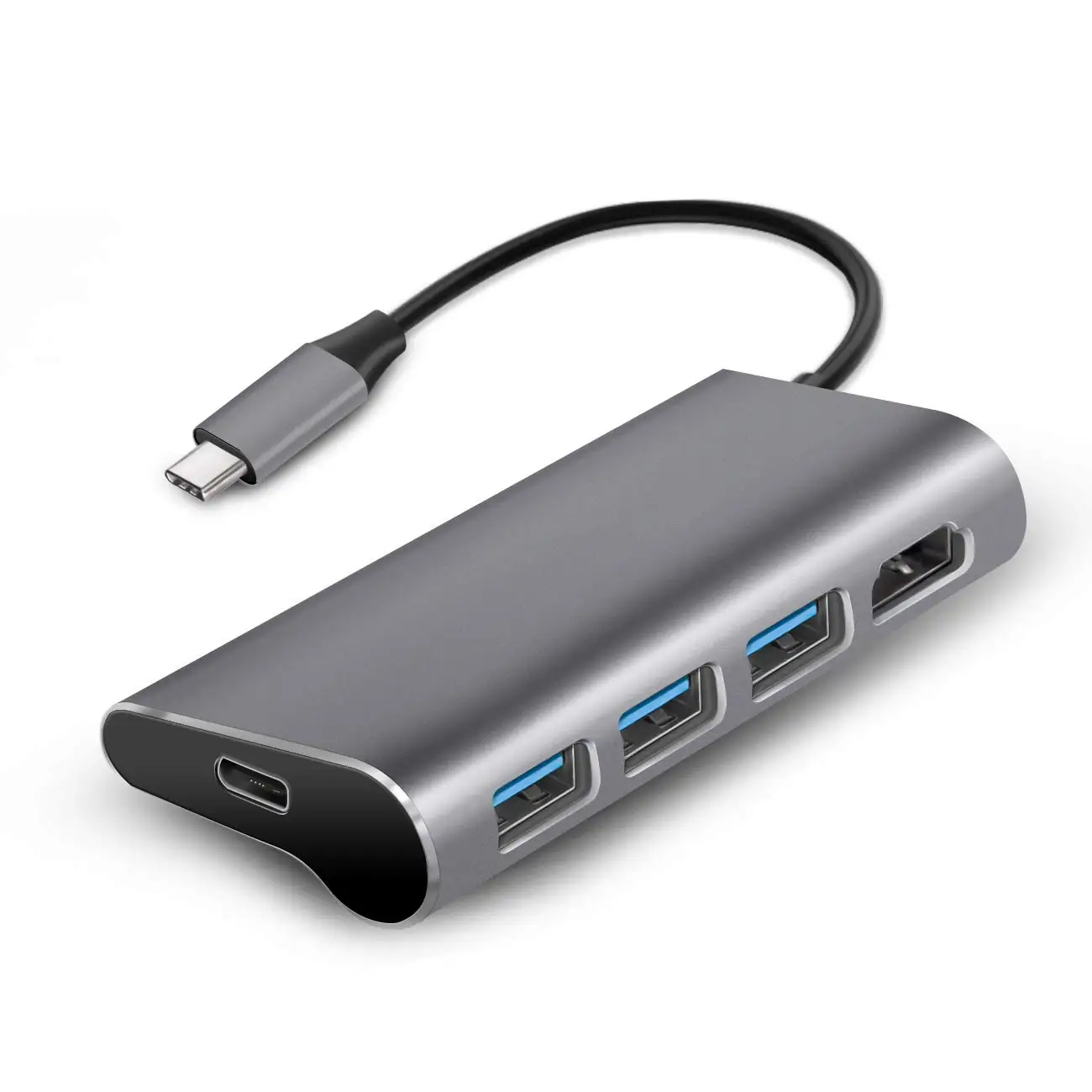

5 in 1 USB Type C to HDMI Adapter Type-C USB-C Hub 3 Ports USB 3.0 PD Port for Macbook Air Pro 2018 Aluminum alloy