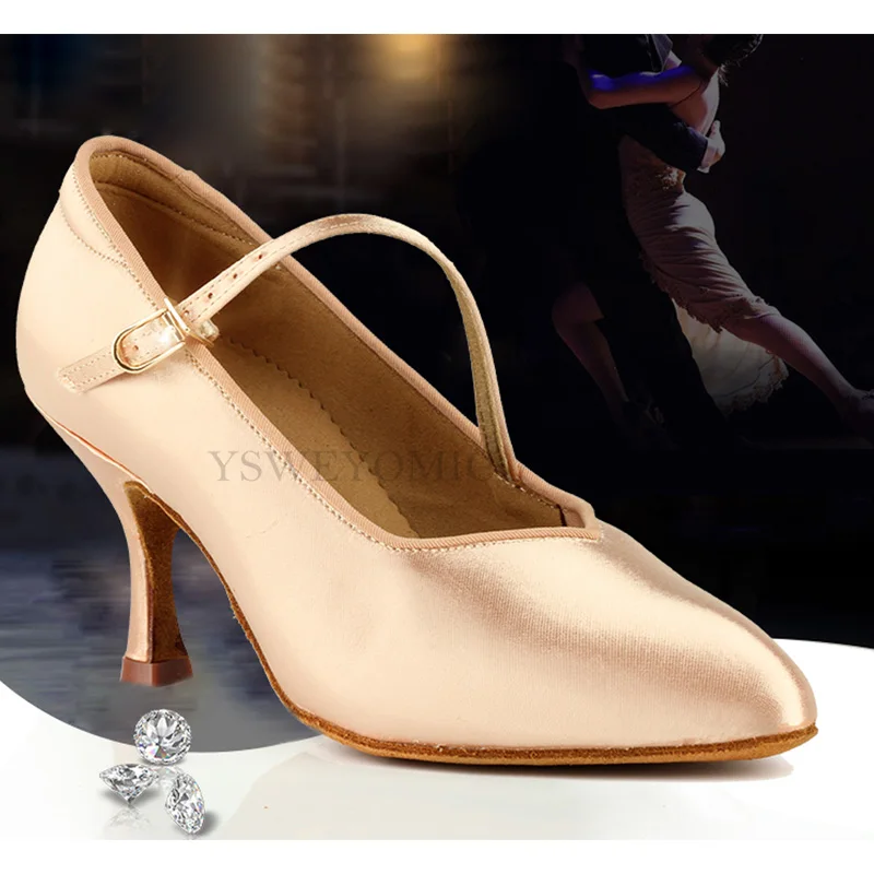 Ballroom Standard BD Dance Shoes Flesh Tan Satin Leather Sole Low High Heel Latin Bachata Ballroom Dance Shoes For Women BD138 Ballroom Standard BD Dance Shoes Flesh Tan Satin Leather Sole Low High Heel Latin Bachata Ballroom Dance Shoes For Women BD138