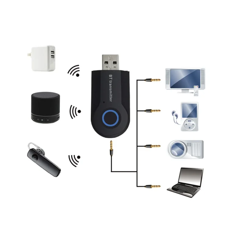 Беспроводной передатчик Bluetooth стерео аудио Музыка компьютер Bluetooth адаптер аудио для ТВ телефон