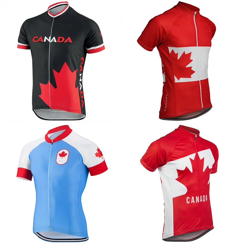 NEW 4 Styles Canada National Flag Summer Cycling Jersey Men MTB Road