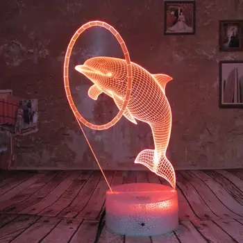

Night Light Dolphin 3D lamp 7 Colors Changing Night light Touch Remote 3D Night Light for Kids Gifts Women Kids Girls Boys