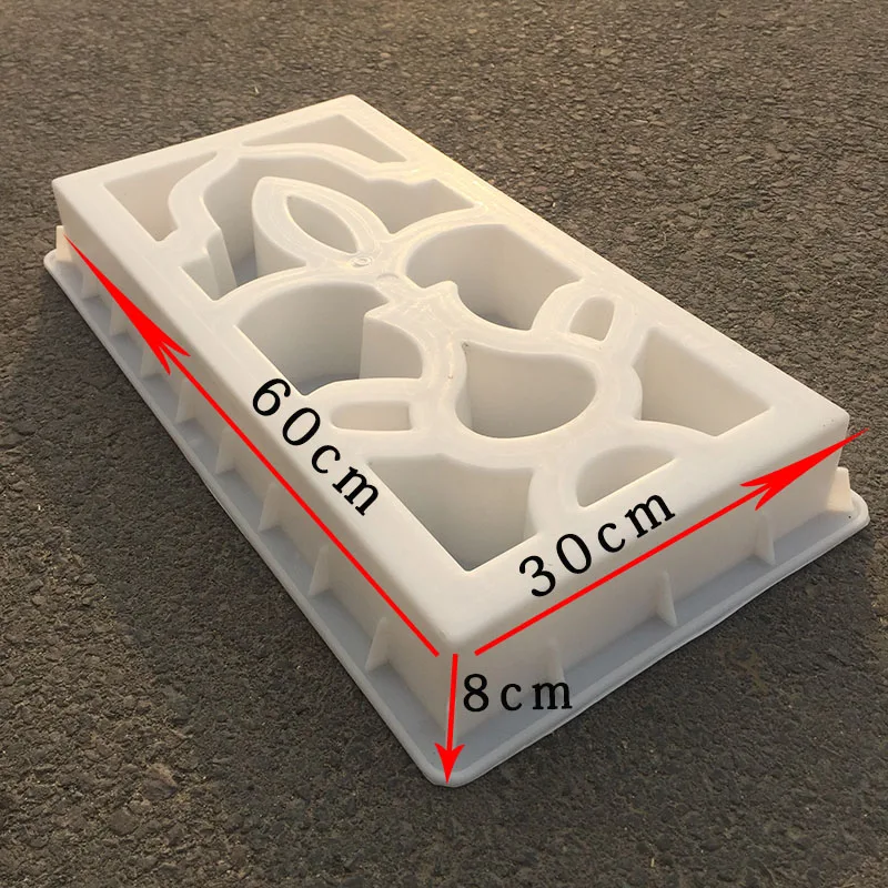 DIY антикварные настенные цветок окна плесень сад тротуар Пластик путь формы укладки цементного камня кирпич плесень инструмент белый 60X30X8