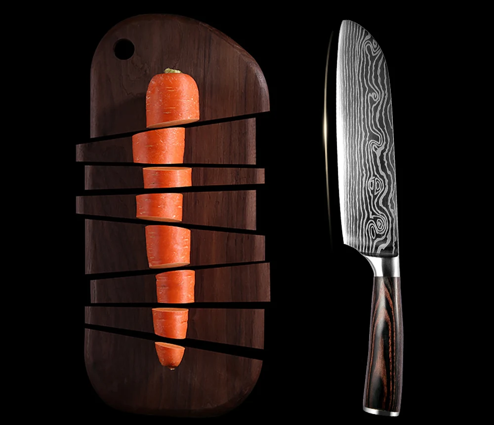 XITUO Kitchen Knives Damascus Veins Stainless Steel Knives Color Wood Handle Paring Utility Santoku Slicing Chef Cooking Knife XITUO Kitchen Knives Damascus Veins Stainless Steel Knives Color Wood Handle Paring Utility Santoku Slicing Chef Cooking Knife