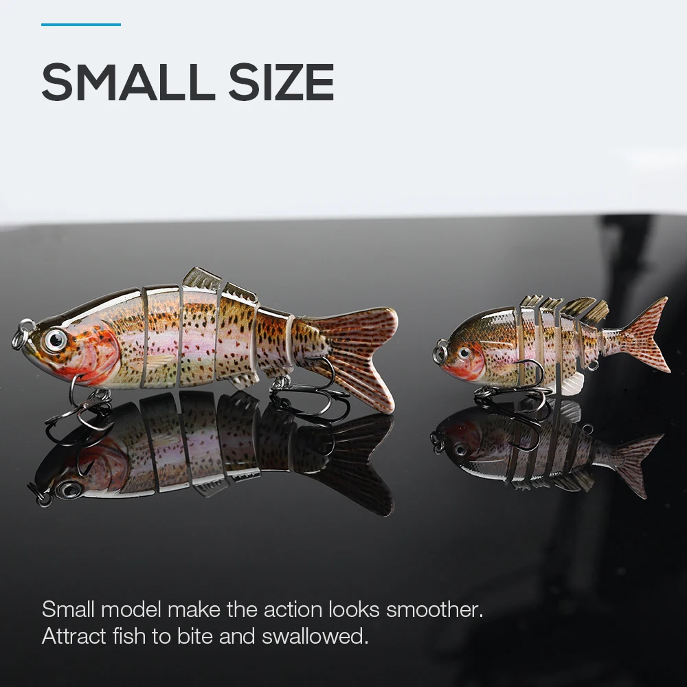 VTAVTA 60mm Mini Multi Jointed Fishing Lure 6 Segment Floating Wobbler Swimbiat Crankbait Fishing Lures Hard Bait Fishing Tackle