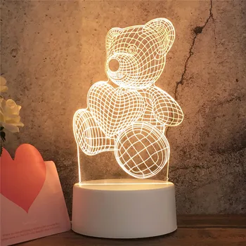 

2019 New Cartoon Cute Stitch 3D LED Night Light Table Lamp Home Decor Holiday Kids New Year Christmas Gift Mood Lamp USB