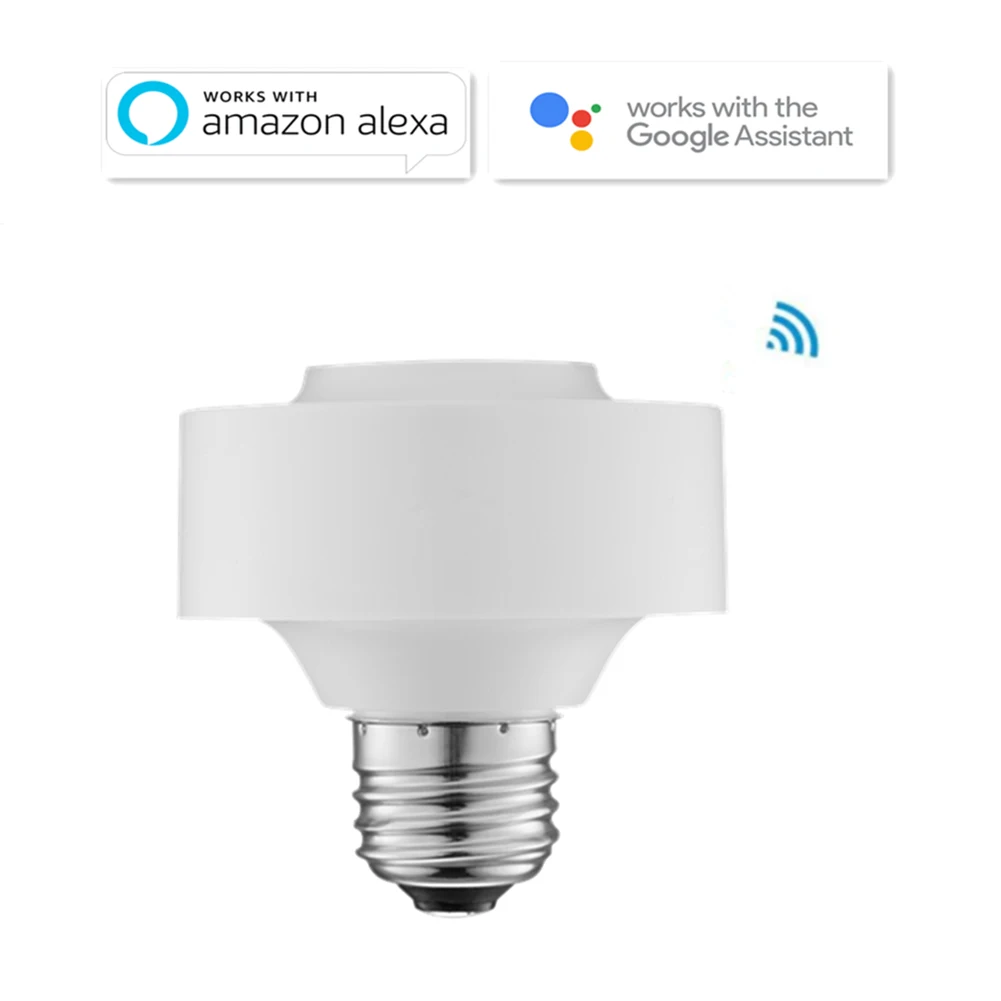 Умный Wi-Fi светильник, США/ЕС E26/E27 Лампа адаптер приложение дистанционное управление Голосовое управление светильник лампа, для Alexa/для Google Home