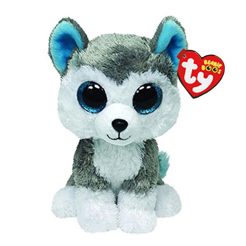 

Ty Beanie Boos Plush Animal Doll Slush Dog Soft Stuffed Toys Husky With Tag 6" 15cm