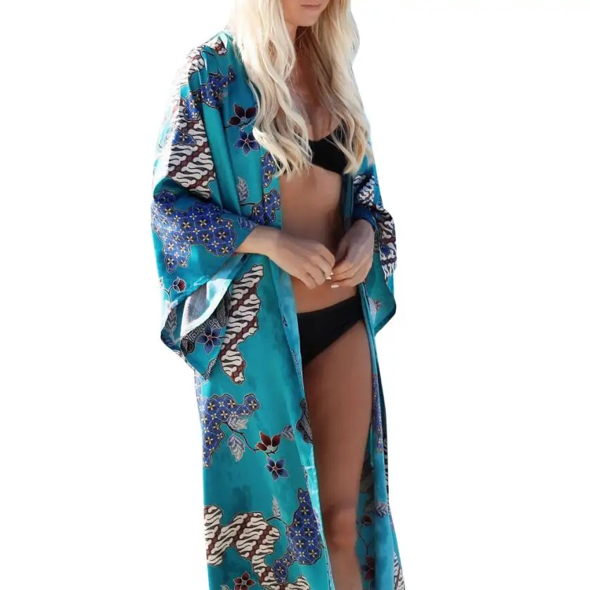 

FEITONG 2019 Fashion Kimono Cardigan Bohemian Floral Sexy Women Blouses Summer Plus Size Oversized Blusa Manga Comprida Camiseta